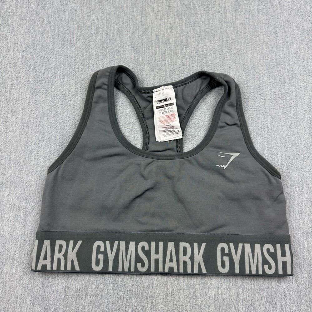 Gymshark Sports Bra Womens Small Gray Fit Seamless Gym Yoga Workout Training Top